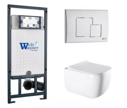 Комплект 3 в 1 инсталляция WeltWasser WW Marberg 507 + Унитаз подвесной Vincea Form VT1-35 с кнопкой белой SE 10000005949 + VT1-35 + 10000010237