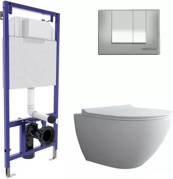 Комплект Berges Wasserhaus Novum 043247 кнопка хром глянцевый /043247