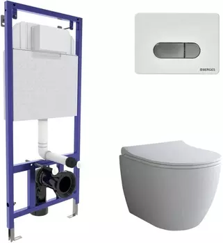 Комплект Berges Wasserhaus Novum 043262 кнопка хром, белая /043262