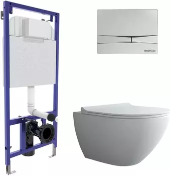 Комплект Berges Wasserhaus Novum 043269 кнопка хром глянцевый /043269