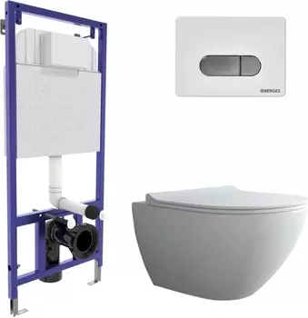 Комплект Berges Wasserhaus Novum 043270 кнопка хром, белая /043270