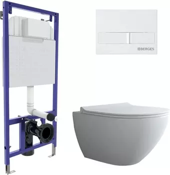 Комплект Berges Wasserhaus Novum 043271 кнопка белая /043271