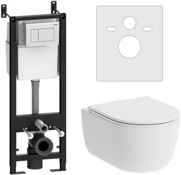 Комплект Damixa Sirius DX86.IS10101.1700 кнопка смыва белая