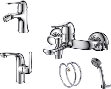 Комплект для ванной D&K DA1340001SET 4 в 1 три смесителя + душевой гарнитур