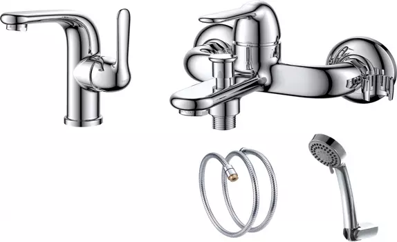 Комплект для ванной D&K DA1340003SET 3 в 1 два смесителя + душевой гарнитур
