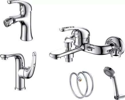 Комплект для ванной D&K DA1370001SET 4 в 1 три смесителя + душевой гарнитур