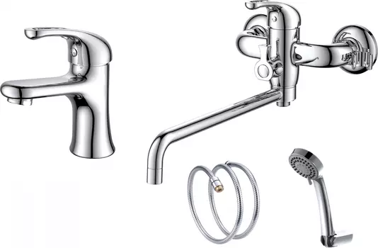 Комплект для ванной D&amp;K DA1370005SET 3 в 1 два смесителя + душевой гарнитур