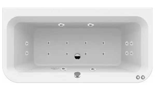 Комплект гидромассаж + аэромассаж Riho Dimaro Yan Pool Optima HM AM с пневмоуправлением, хром/плоская форсунка