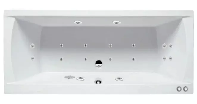 Комплект гидромассаж + аэромассаж Riho Julia Yan Pool Optima HM AM с пневмоуправлением, хром/плоская форсунка