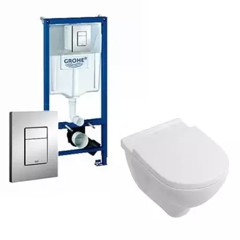 Комплект инсталляция Grohe Rapid SL + унитаз Villeroy&Boch O.Novo + крышка микролифт 1237203