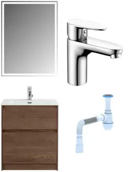 Комплект: Мебель для ванной BelBagno Kraft 60 + Смеситель Wasserkraft Leine 3503 для раковины, хром + Сифон АниПласт 533326 + SNP3503 + C2015xrv