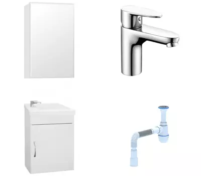 Комплект: Мебель для ванной Style Line Эко Стандарт №1 40 + Смеситель Wasserkraft Leine 3503 + Сифон АниПласт 57865 + 3503 + 128953