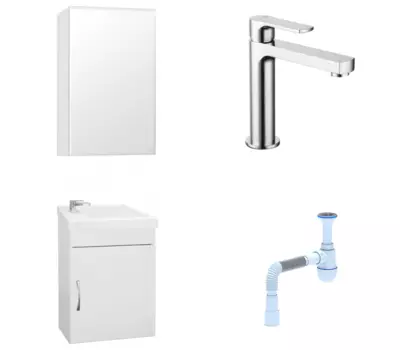 Комплект: Мебель для ванной Style Line Эко Стандарт №1 40 + Смеситель Lemark plus Grace LM1537C + Сифон АниПласт 57865 + LM1537C + 128953