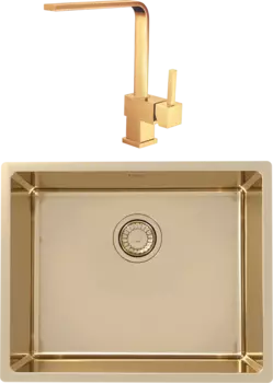 Комплект Мойка кухонная Alveus Kombino Monarch 50 бронза, встраиваемая сверху + Смеситель Laguna Monarch 1134829 бронза