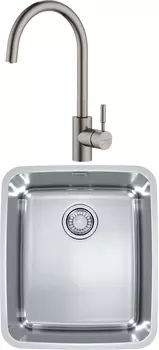 Комплект Мойка кухонная Alveus Luno 40 + Смеситель для кухни STWORKI by Damixa HSTW07200 никель
