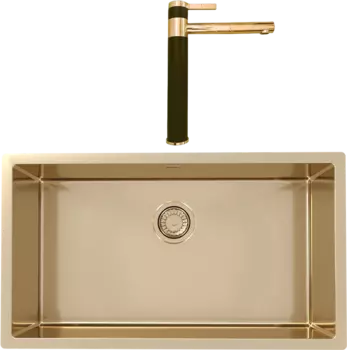 Комплект Мойка кухонная Alveus Quadrix Monarch 60 бронза + Смеситель Zina 1136511 бронза