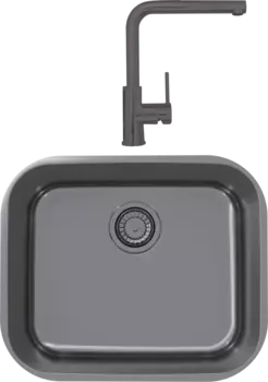 Комплект Мойка кухонная Alveus Variant Monarch 10 антрацит + Смеситель Zeos 1136504 антрацит