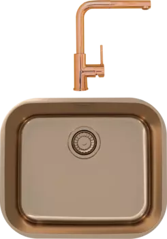 Комплект Мойка кухонная Alveus Variant Monarch 10 медь + Смеситель Zeos 1136502 медь