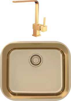 Комплект Мойка кухонная Alveus Variant Monarch 10 бронза + Смеситель Laguna Monarch 1134829 бронза