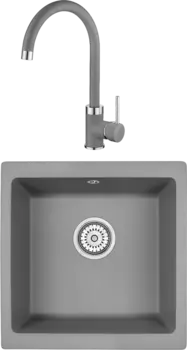 Комплект Мойка кухонная Emar Quartz + Смеситель 3004.9 Алмаз