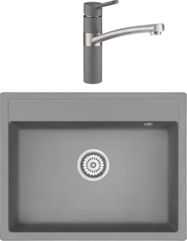 Комплект Мойка кухонная Emar Quartz + Смеситель 3011.9 Алмаз