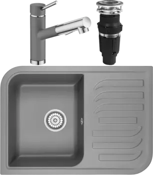 Комплект Мойка кухонная Emar Quartz + Смеситель 3012.9 Алмаз + Измельчитель Bone Crusher BC 610-AS MSI-678462