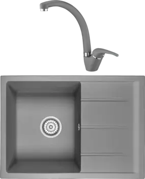 Комплект Мойка кухонная Emar Quartz + Смеситель 3013.9 Алмаз