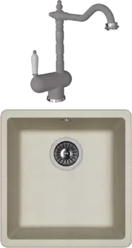 Комплект Мойка кухонная Florentina Вега 360 грей + Смеситель Ода FL грей