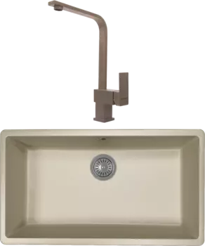 Комплект Мойка кухонная Florentina Вега 700 грей + Смеситель Сильвер FL грей