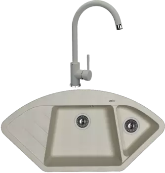 Комплект Мойка кухонная Florentina Веста грей + Смеситель Альфа FL грей
