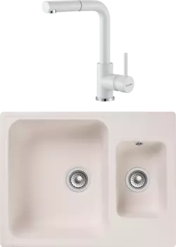 Комплект Мойка кухонная GranFest Quarz Z09 белый + Смеситель Paulmark Kassel Ka214311-431TW белый