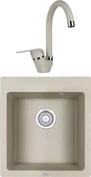 Комплект Мойка кухонная Granula GR-4651 пирит + Смеситель GR-1024 пирит