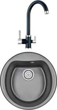 Комплект Мойка кухонная Granula GR-5101 шварц + Смеситель GR-2168 шварц