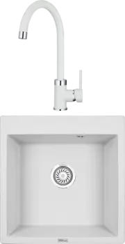Комплект Мойка кухонная Granula GR-5102 арктик + Смеситель GR-2125 арктик