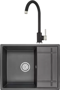 Комплект Мойка кухонная Granula GR-6501 черный + Смеситель ST-4031 ST-4031 черный