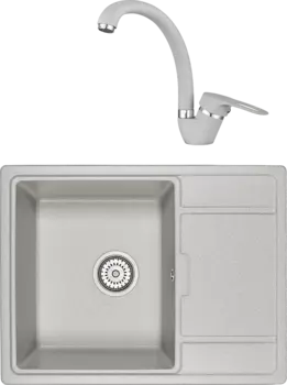 Комплект Мойка кухонная Granula GR-6503 базальт + Смеситель Standart ST-03 базальт