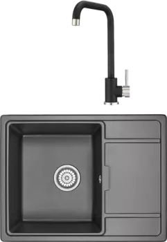 Комплект Мойка кухонная Granula GR-6503 черный + Смеситель ST-4033 ST-4033 черный