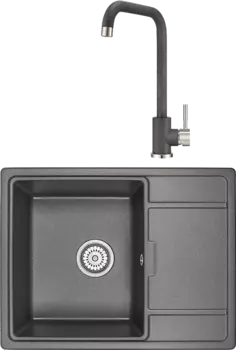 Комплект Мойка кухонная Granula GR-6503 графит + Смеситель ST-4033 ST-4033 графит