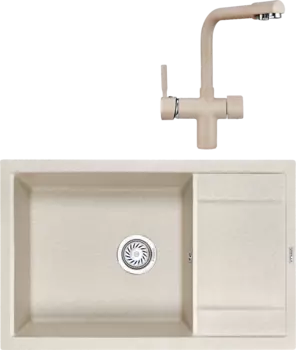 Комплект Мойка кухонная Granula GR-7805 пирит + Смеситель GR-2088 пирит