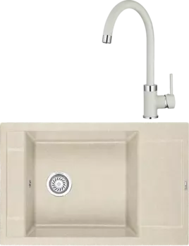 Комплект Мойка кухонная Granula GR-7806 пирит + Смеситель GR-2125 пирит