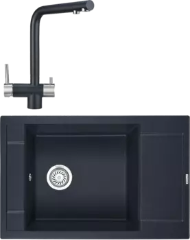 Комплект Мойка кухонная Granula GR-7806 шварц + Смеситель GR-2305 шварц