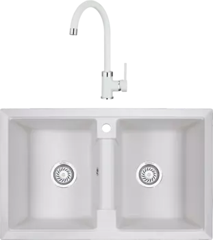 Комплект Мойка кухонная Granula GR-8101 арктик + Смеситель GR-2125 арктик