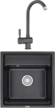 Комплект Мойка кухонная Granula Kitchen Space + Смеситель ST-31 черный