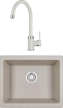 Комплект Мойка кухонная Granula + Смеситель GR-2125 пирит