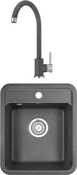 Комплект Мойка кухонная Granula Standart ST-4202 графит + Смеситель ST-4031