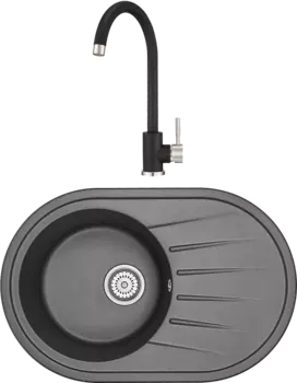 Комплект Мойка кухонная Granula Standart ST-7601 черная + Смеситель ST-4031 ST-4031 черный