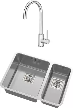 Комплект Мойка кухонная Oulin OL-0369L + Смеситель для кухни Roca Etna 5A7B09C00 хром