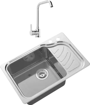 Комплект Мойка кухонная Oulin + Смеситель MEGA Ege MG-PL10 хром