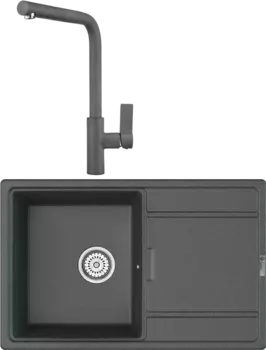 Комплект Мойка кухонная Point Лаура 78 графит + Смеситель PN3102 графит