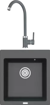 Комплект Мойка кухонная Point Моко 47 графит + Смеситель PN3101 графит